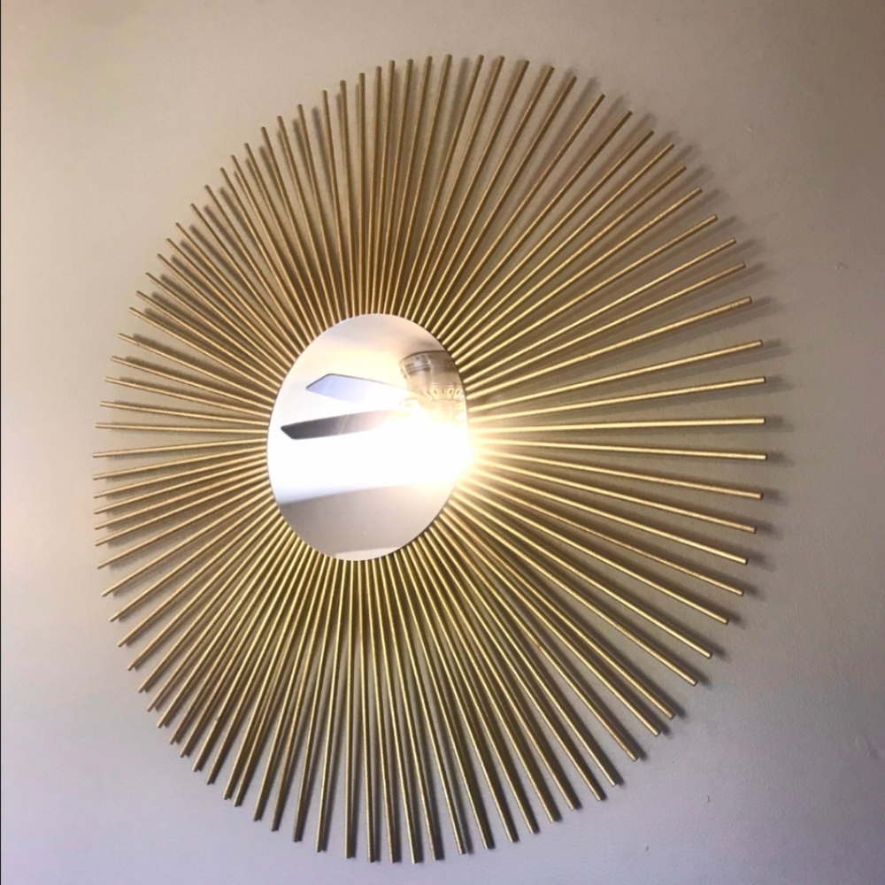 35" Large Gold Sunburst Mirror Home Decor Wall Art Decorative Wall Mirror